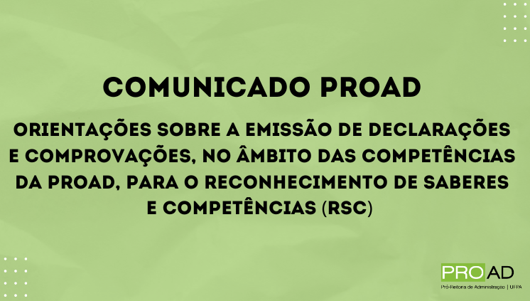 Comunicado PROAD